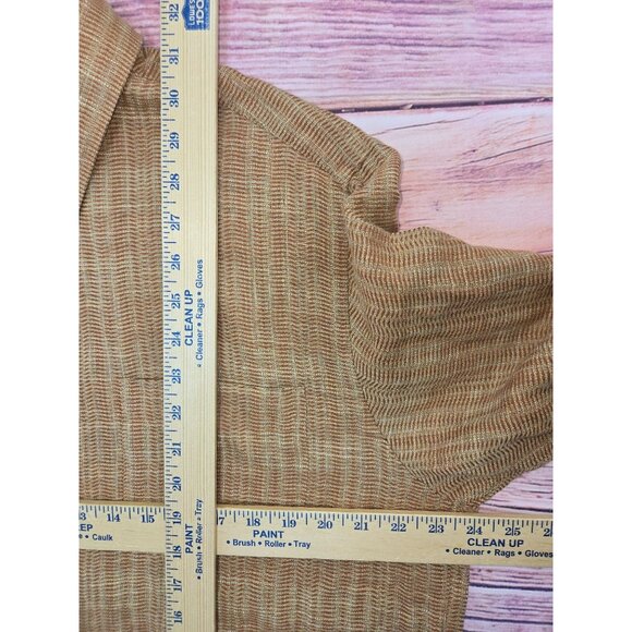 Zhane Barnes Mens Tan Textured Shirt Large - Japanese Fabric - Picture 7 of 7